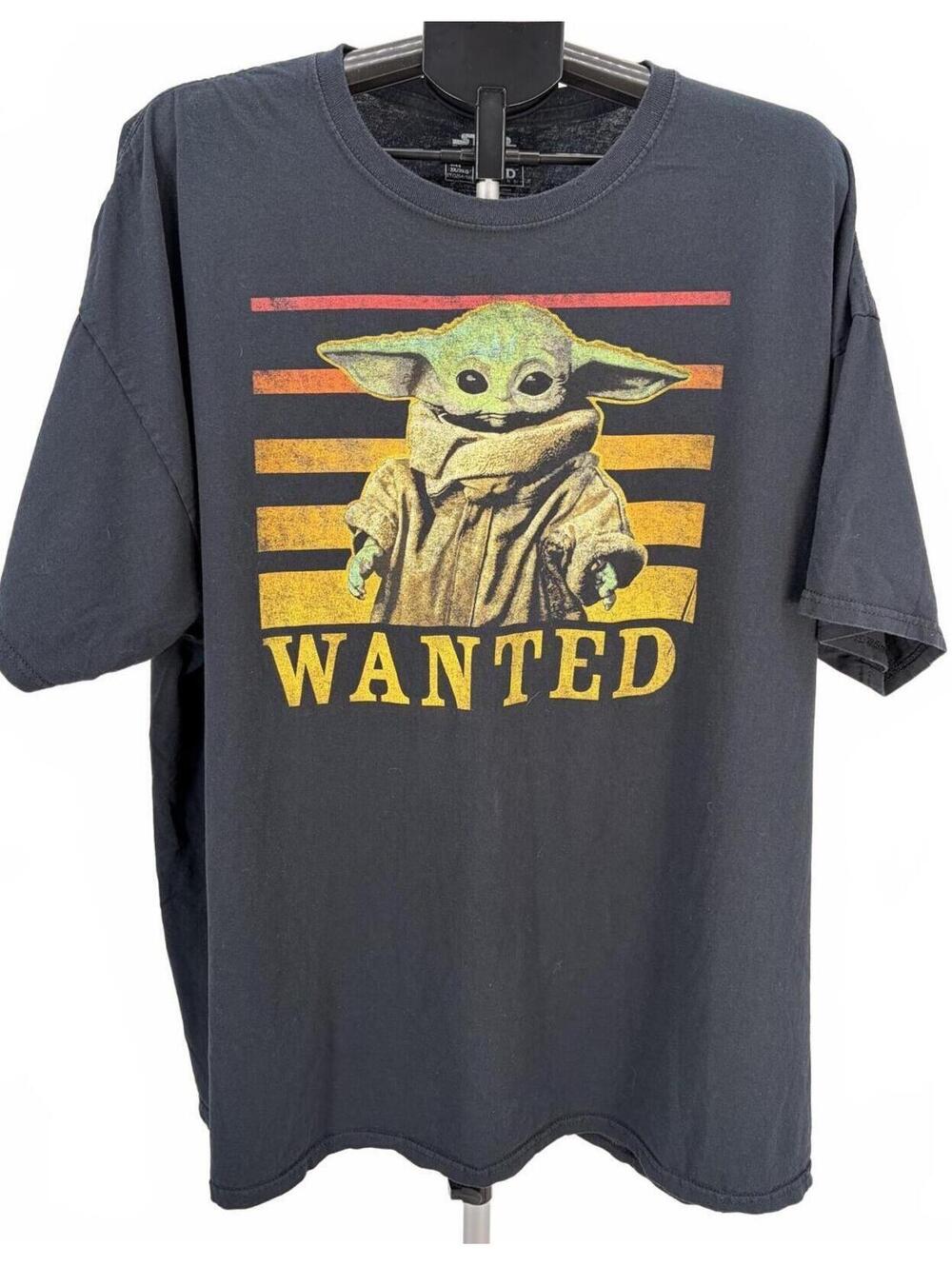 Star Wars Baby Yoda Wanted Graphic Tee‎ 3X Black Vintage Streetwear